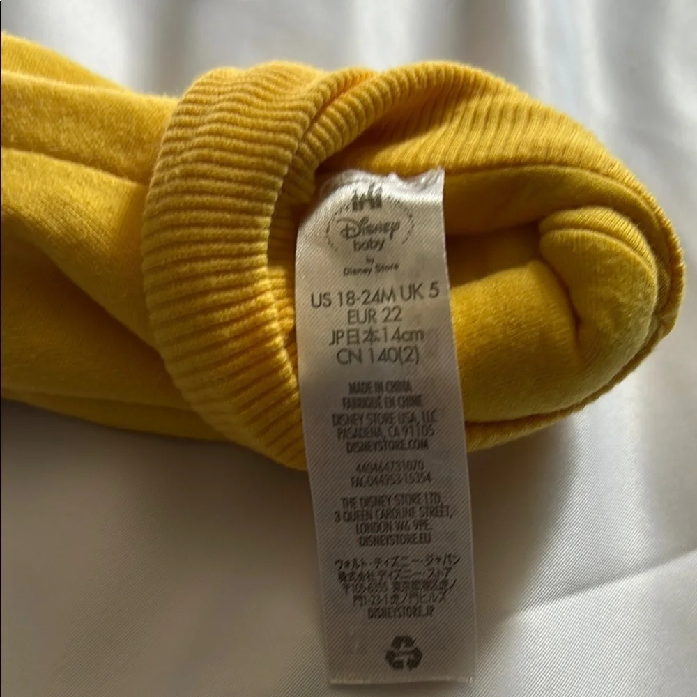 Disney Yellow Baby Walker Shoes with Soft Organic Design